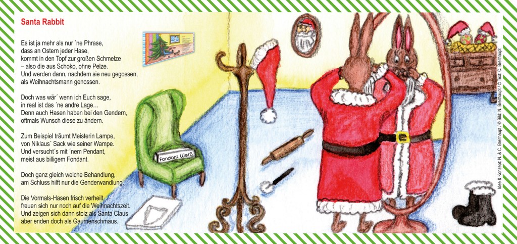 Weihnachtskarte Santa Rabbit